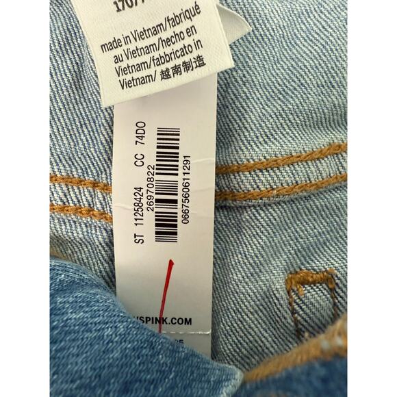 Victoria's Secret Denim by PINK High Rise Zip Fly Cut Off Short Blue Size 18 NWT - Picture 10 of 16